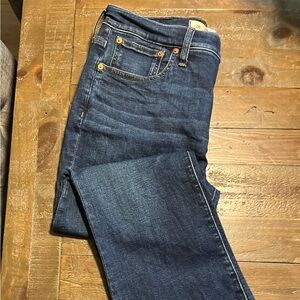Madewell kick out crop mid rise dark wash